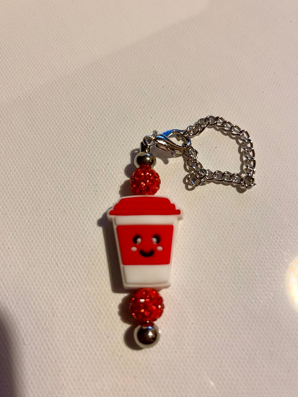 Cute Red Coffee Cup Cup Charm Keychain