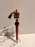 “Mama Needs Coffee” Red Decorative Beaded Ballpoint Pen