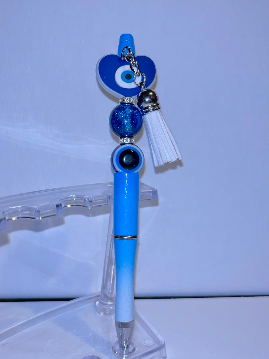 Blue Heart Evil Eye Tassel Ballpoint Pen - Decorative Home Office Stationery