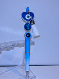 Blue Heart Evil Eye Tassel Ballpoint Pen - Decorative Home Office Stationery