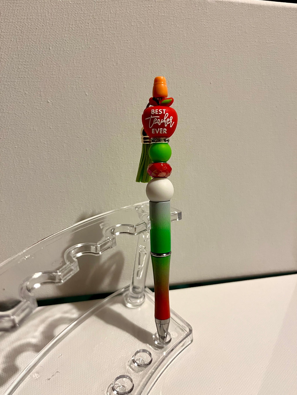Best Teacher Ever Multicolor Beaded Ballpoint Pen