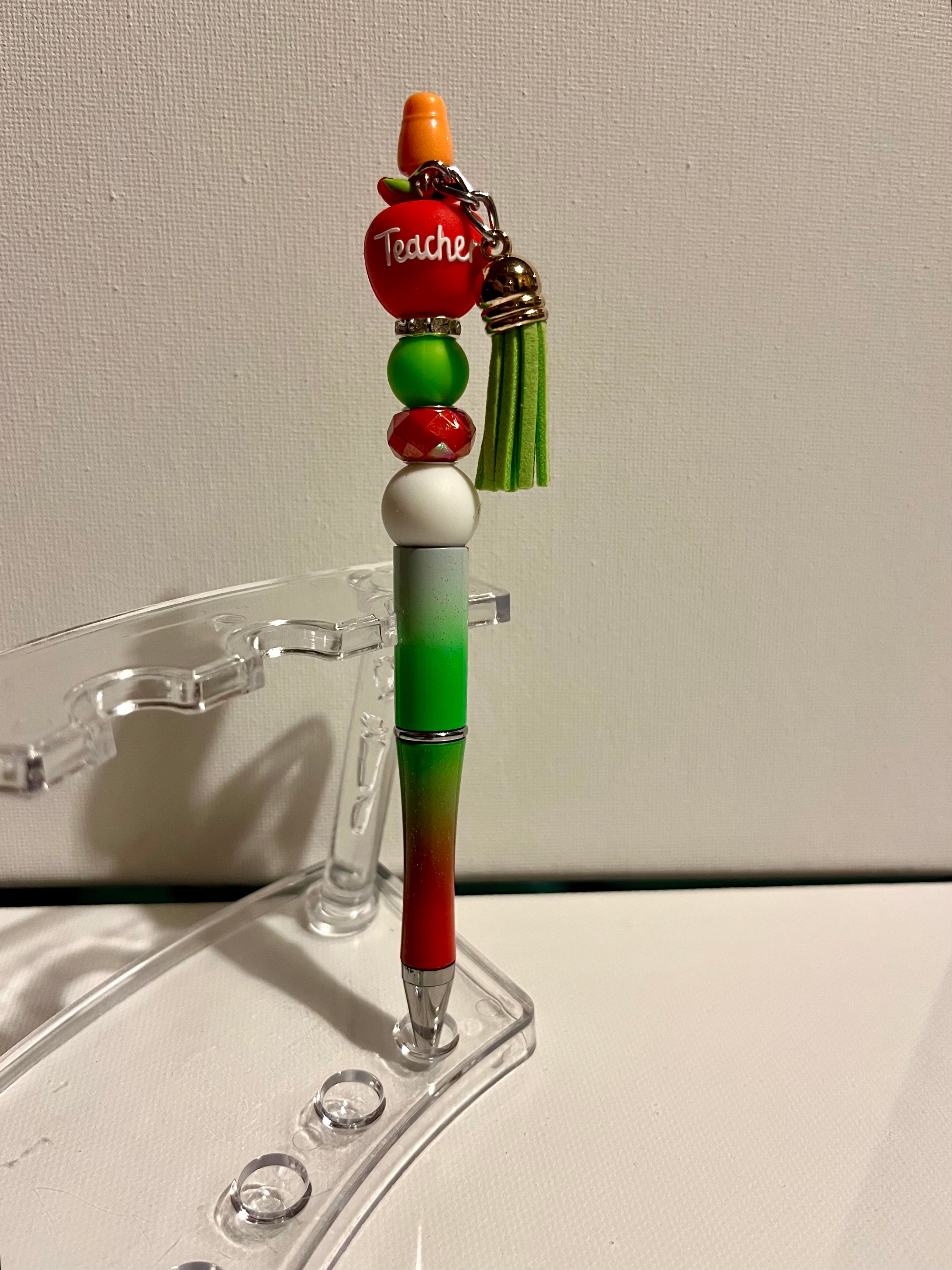 Best Teacher Ever Multicolor Beaded Ballpoint Pen