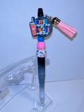 Pink Tassel “Coffee Owns Me & I’m Fine W/That”Beaded Gradient Ballpoint Pen