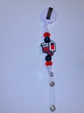 “Coffee Is My Blood Type” Badge Reel - Red & Black