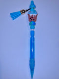 Blue Bubble Tea Beaded Mechanical Pencil w/Tassel