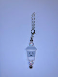 Silver Coffee Cup w/Rhinestone Accents Cup Charm Keychain