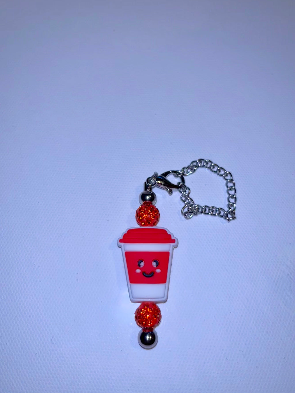 Cute Red Coffee Cup Cup Charm Keychain