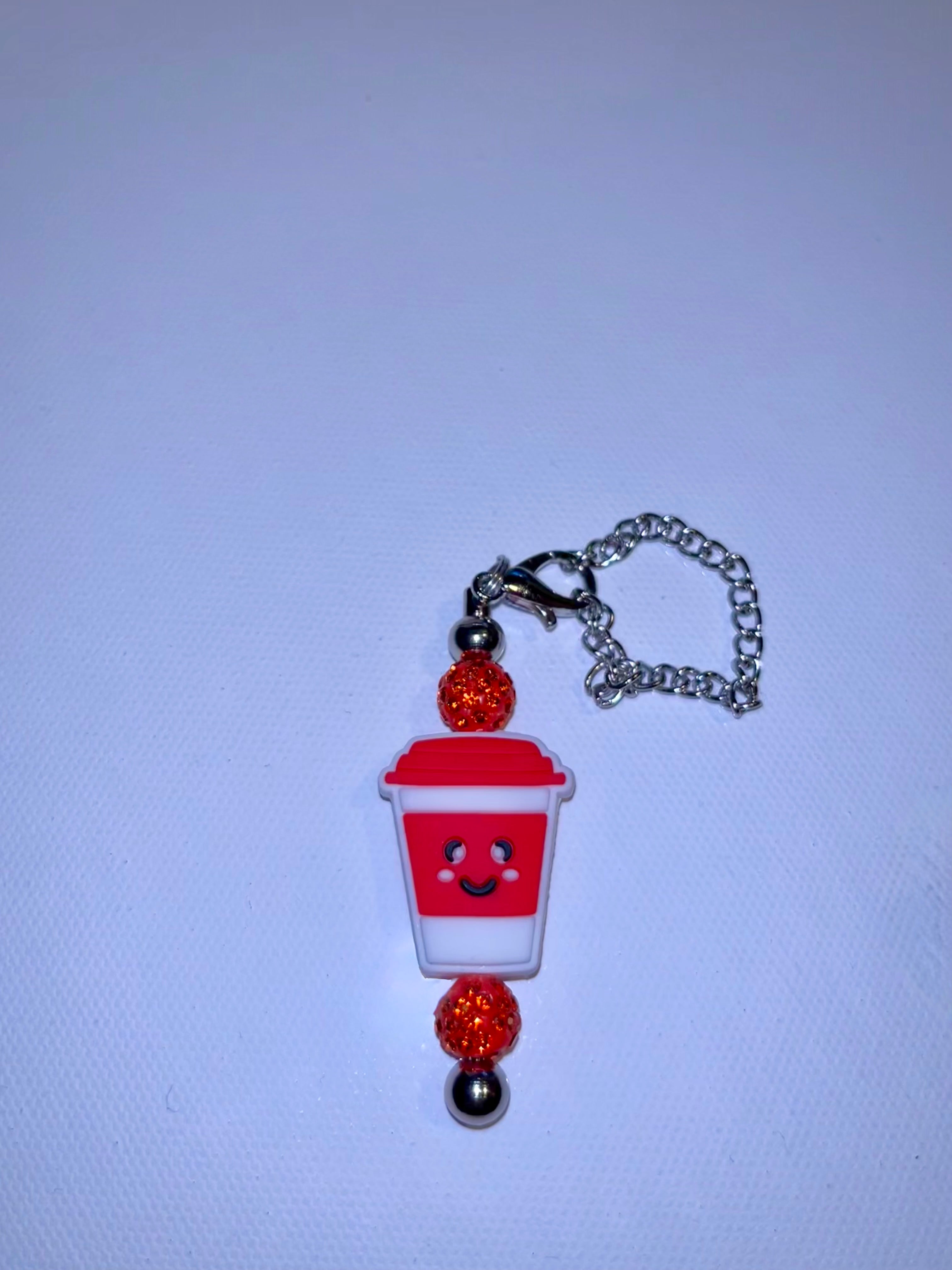 Cute Red Coffee Cup Cup Charm Keychain