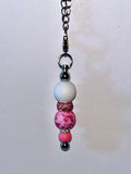 Pink & White Rhinestone-Accented Cup Charm w/Cute Bow Focal Bead