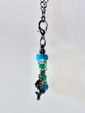Blue, Green & Rhinestone-Beaded Mermaid Cup Charm