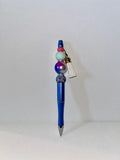 Galaxy Blue/Purple/Pink & Mint Green Beaded Ballpoint Pen w/Tassel & Rhinestone Accents
