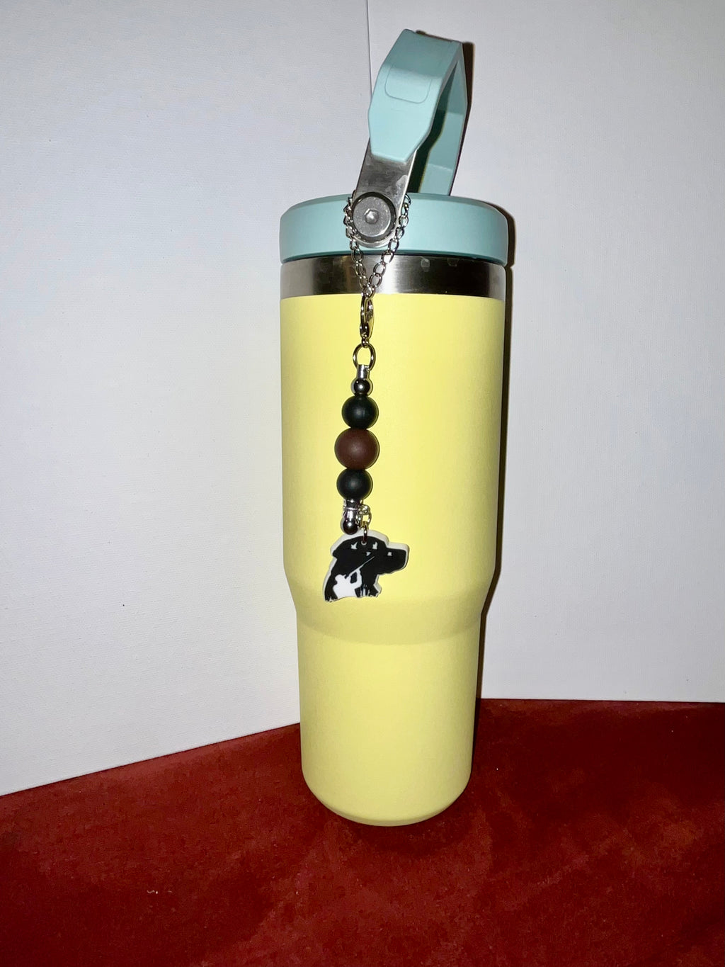 Silver Cup Charm w/Black & Brown Accents & Dog Pendant w/Hunter Silhouette