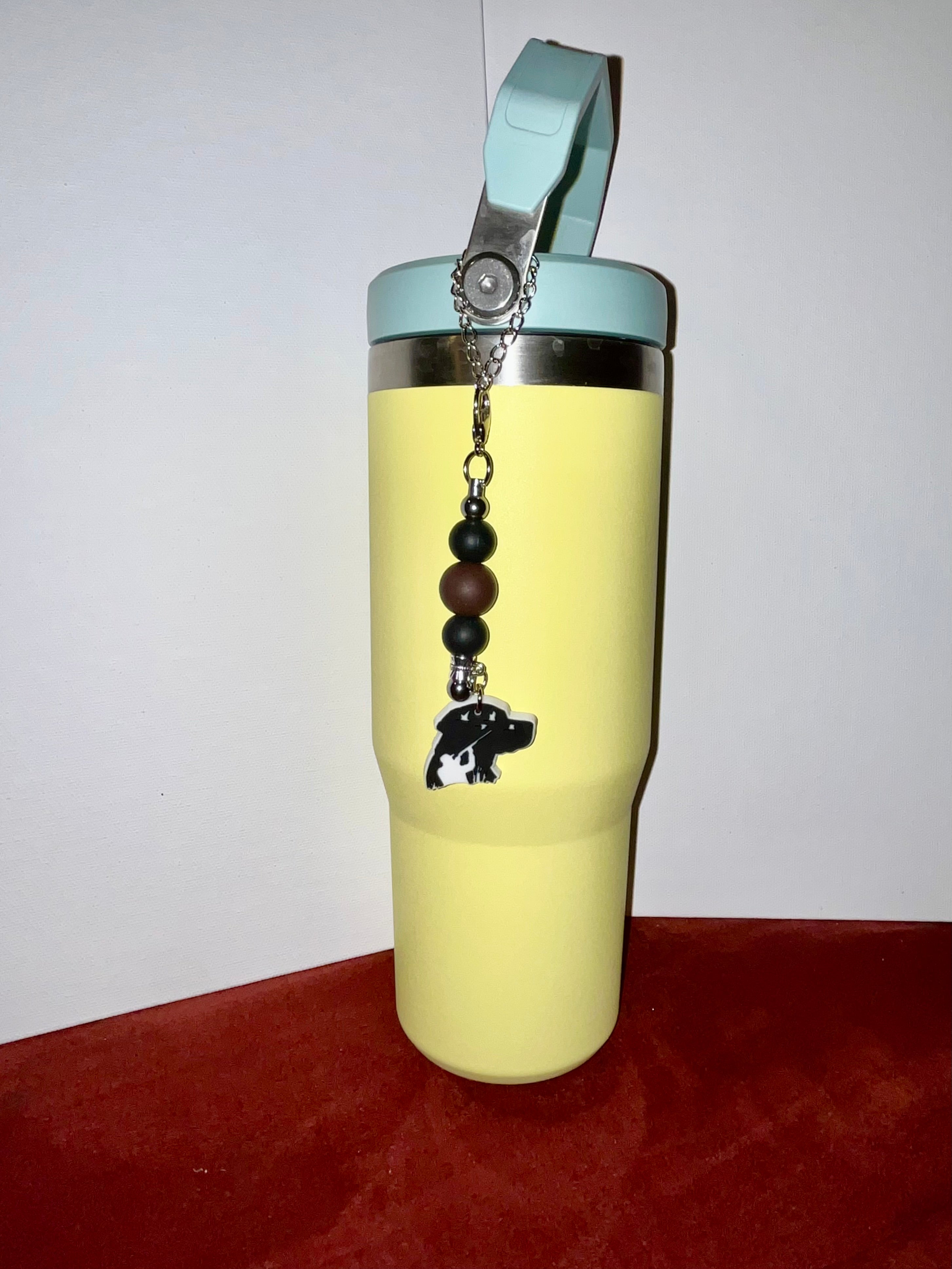 Silver Cup Charm w/Black & Brown Accents & Dog Pendant w/Hunter Silhouette
