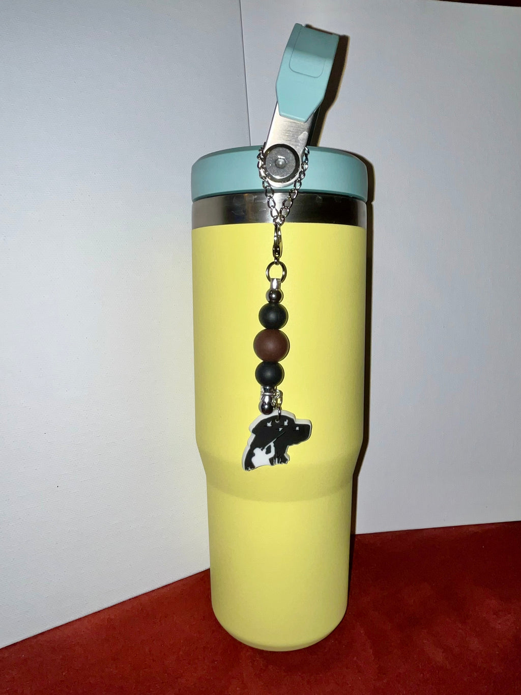 Silver Cup Charm w/Black & Brown Accents & Dog Pendant w/Hunter Silhouette