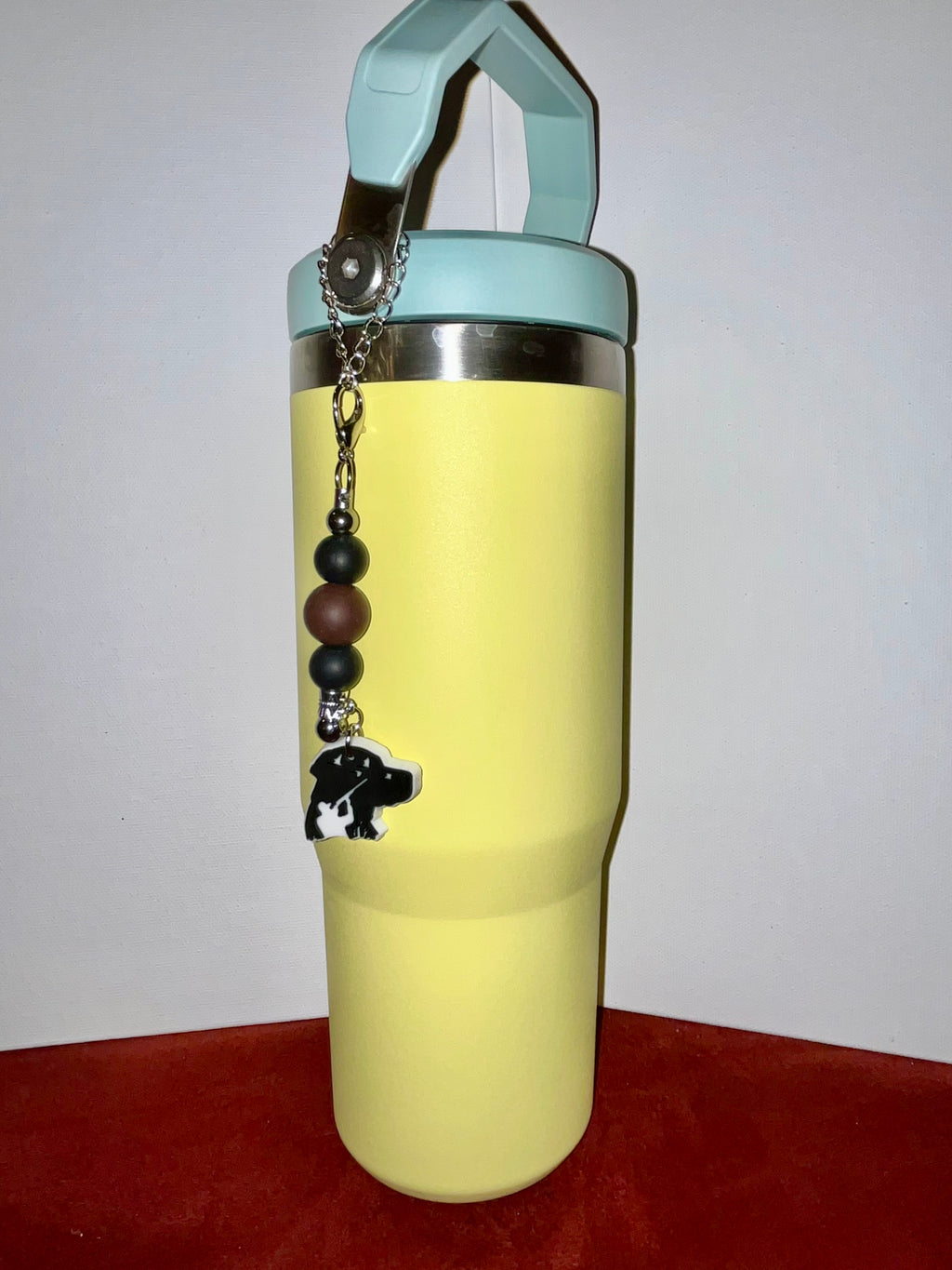 Silver Cup Charm w/Black & Brown Accents & Dog Pendant w/Hunter Silhouette