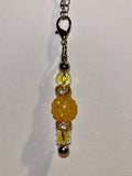 Cup Charm w/Yellow Pavé, Faceted & Rhinestone Accent Beads