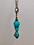 Turquoise Bead Cup Charm w/Turquoise Rhinestone Accents & Enamel Star Charm