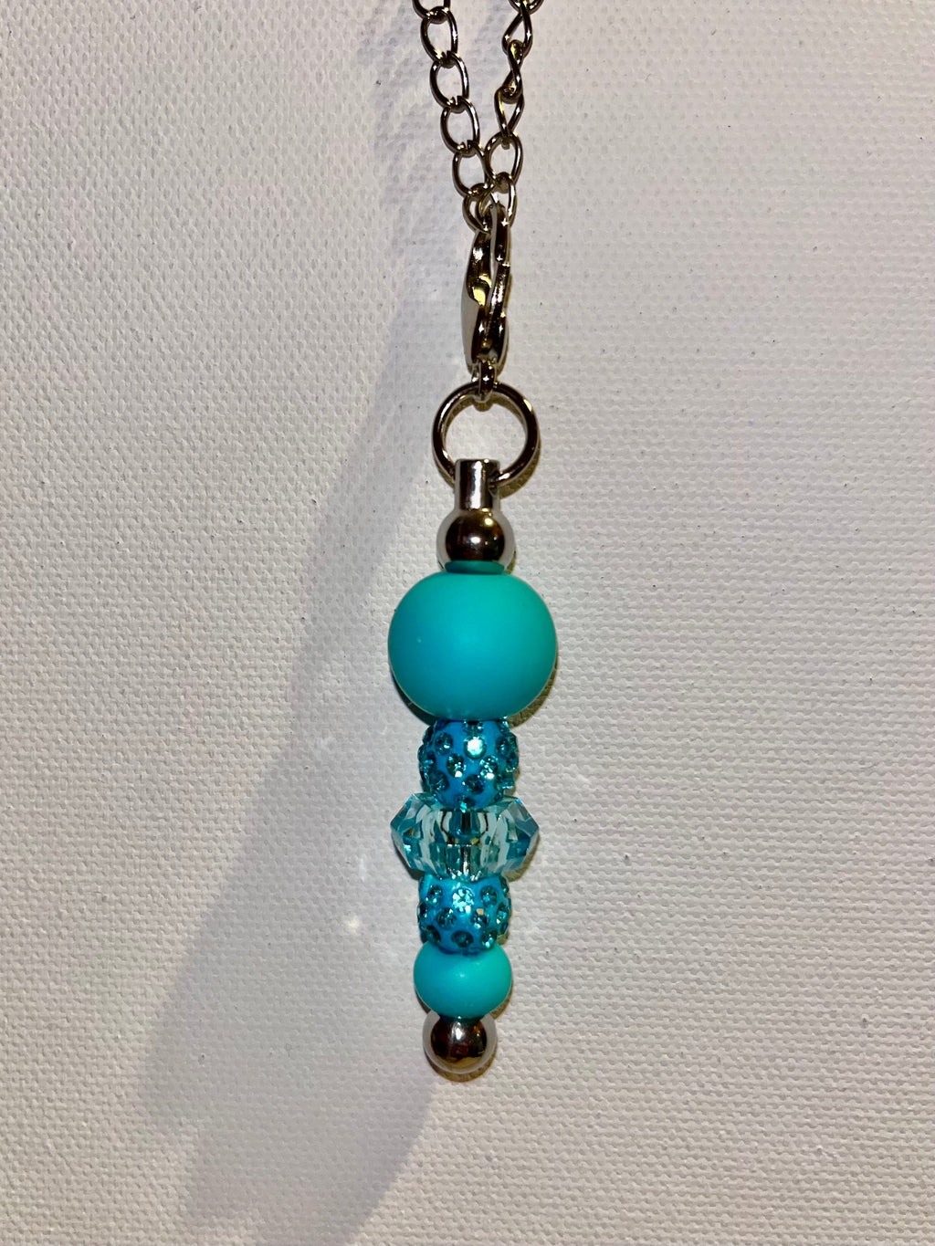 Beaded Cup Charm w/Sparkly Rhinestone-Accented Rondelle Beads & Glass Beads