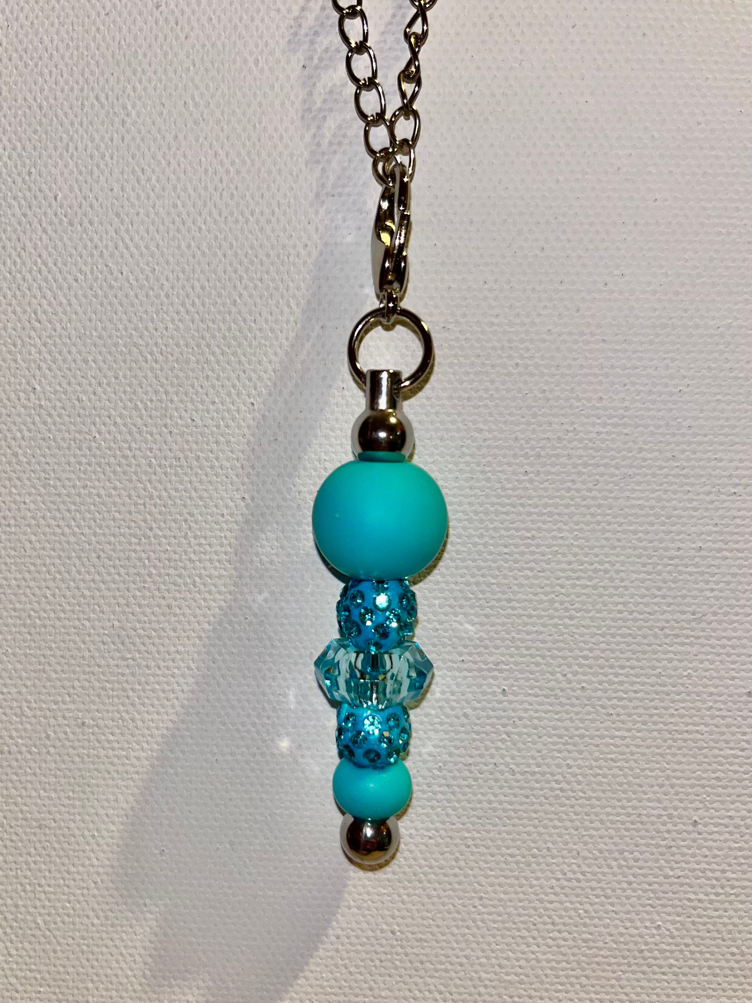 Beaded Cup Charm w/Sparkly Rhinestone-Accented Rondelle Beads & Glass Beads