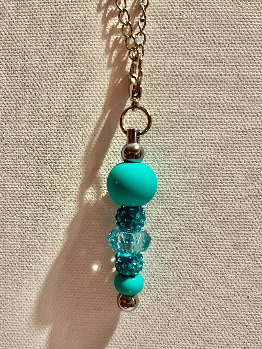 Beaded Cup Charm w/Sparkly Rhinestone-Accented Rondelle Beads & Glass Beads
