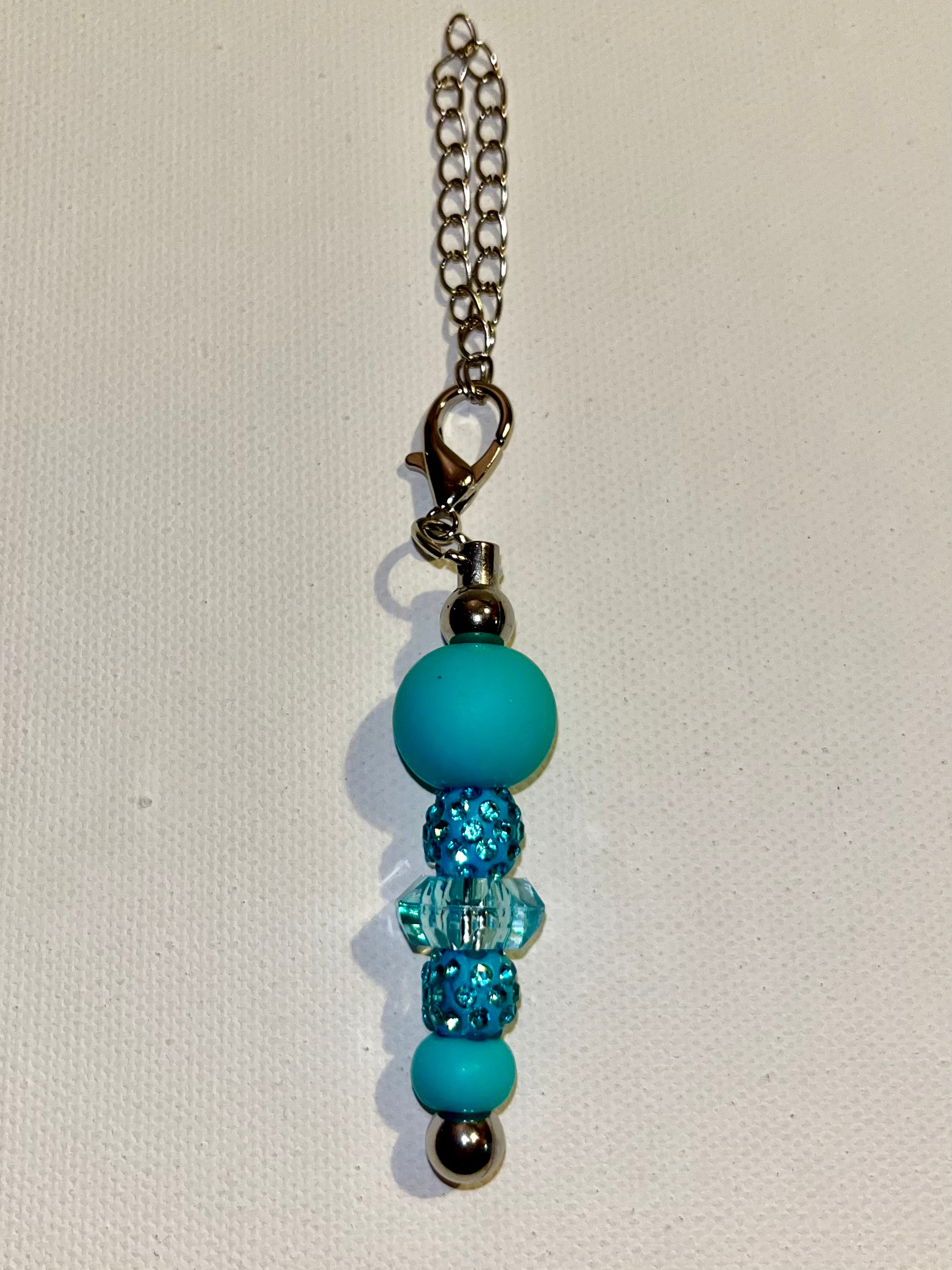 Beaded Cup Charm w/Sparkly Rhinestone-Accented Rondelle Beads & Glass Beads