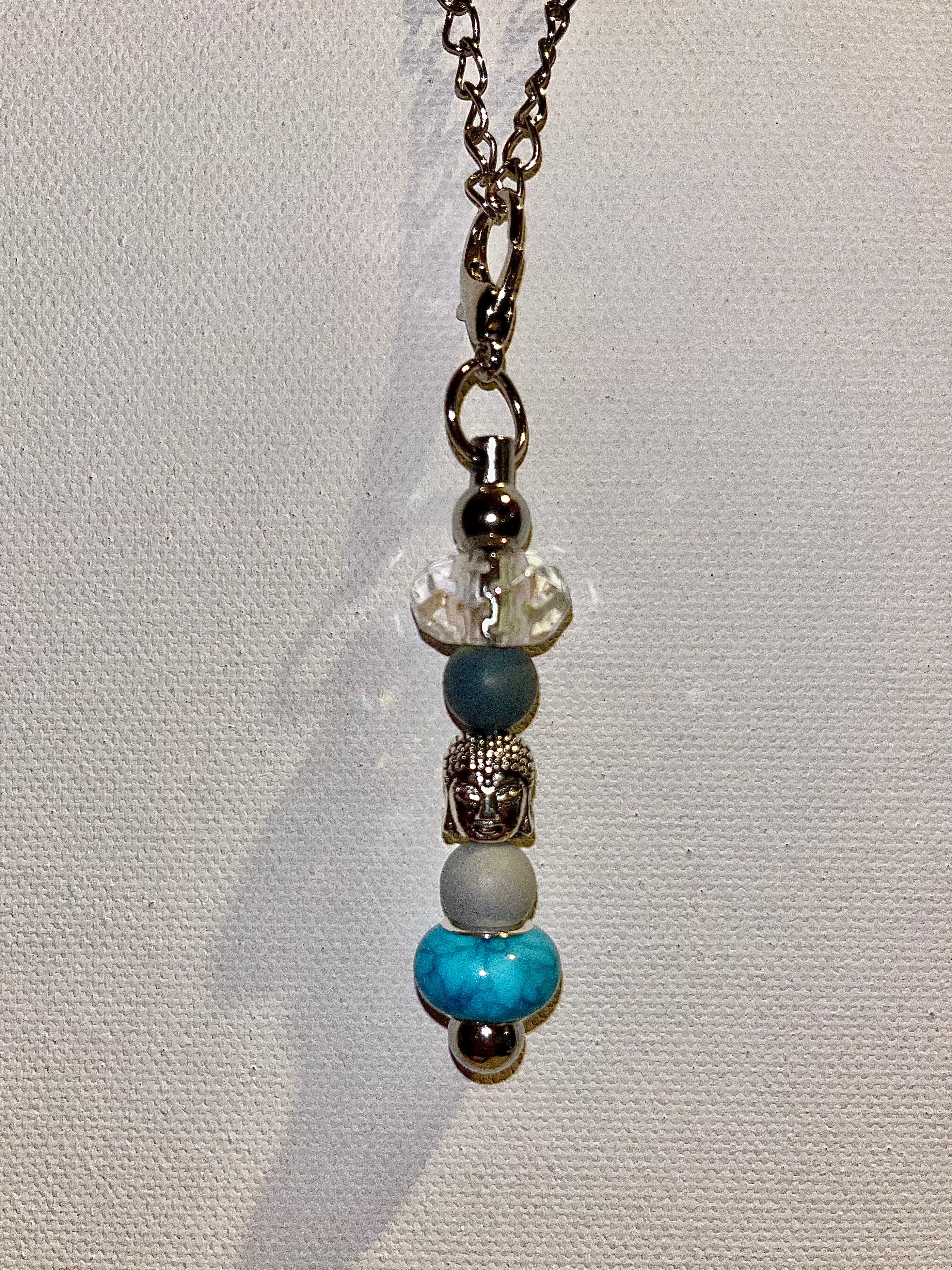 onyxcollective onyxcollective Updated 7 hours ago Silver-Tone Buddha Cup Charm w/Turquoise, Gray, Crystal & Slate Blue Beads