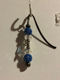 Silver-tone Beaded Bookmark with Blue Butterfly Iridescent Charm