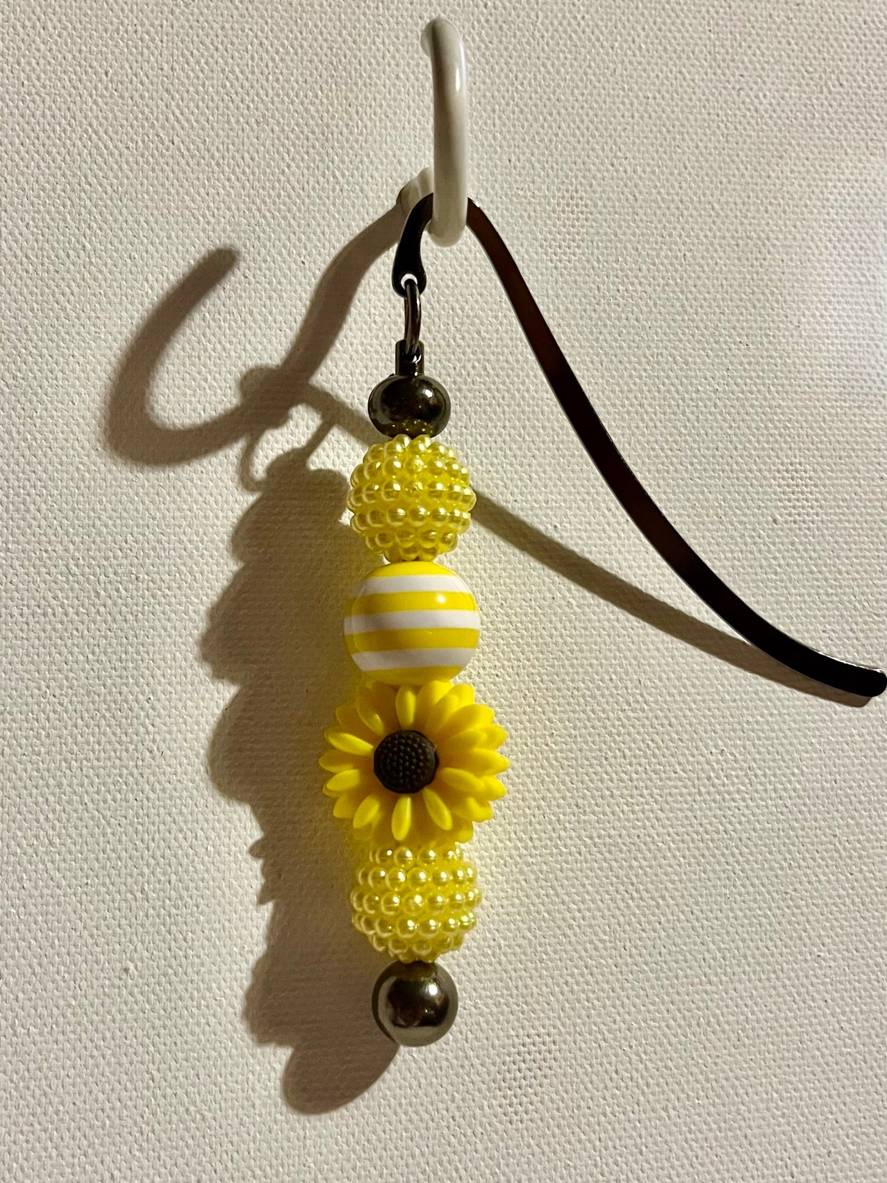 Yellow Sunflower Beaded Bookmark