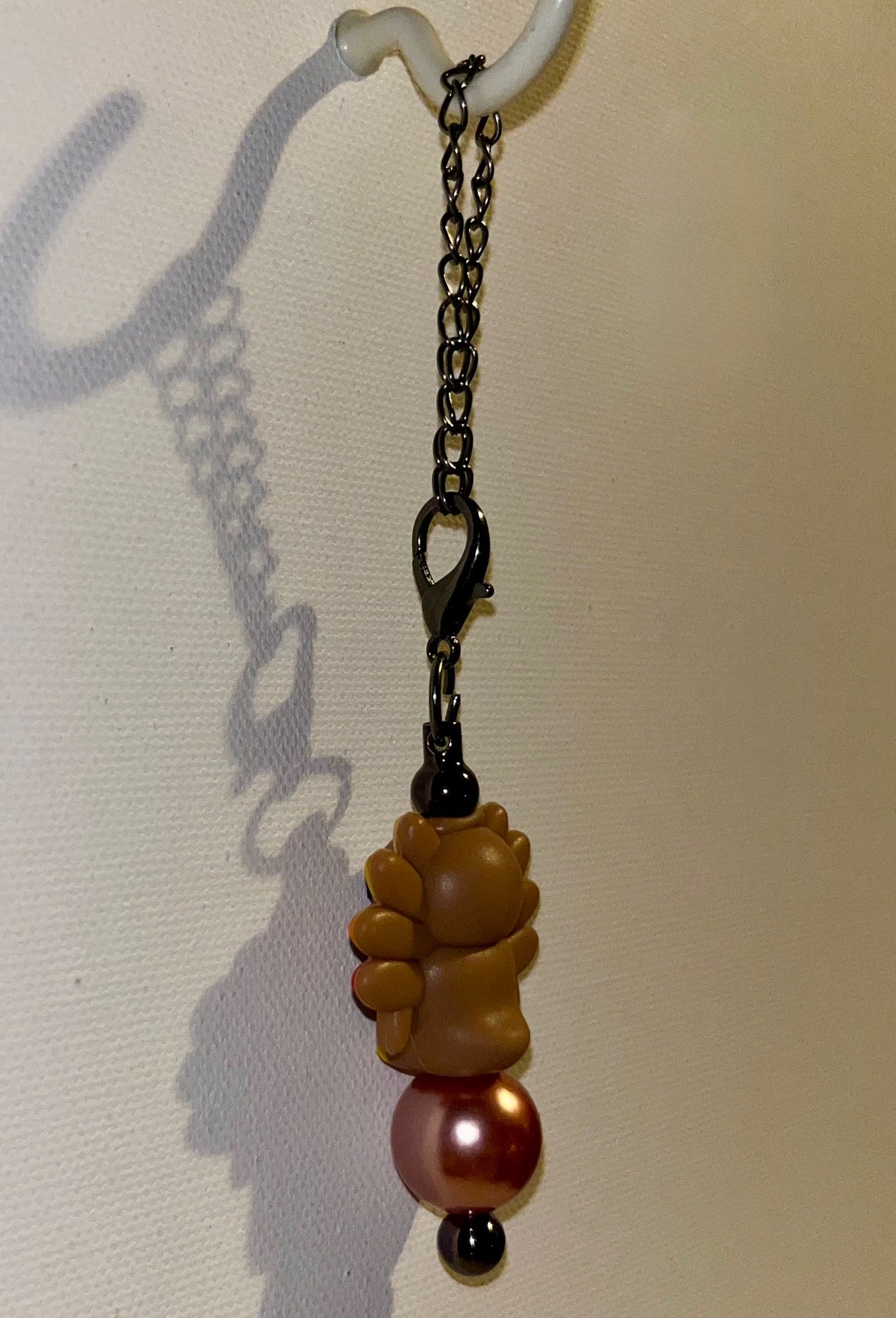 Brown Turkey Harvest Cup Charm with Copper, Yellow, Orange & Red Accents