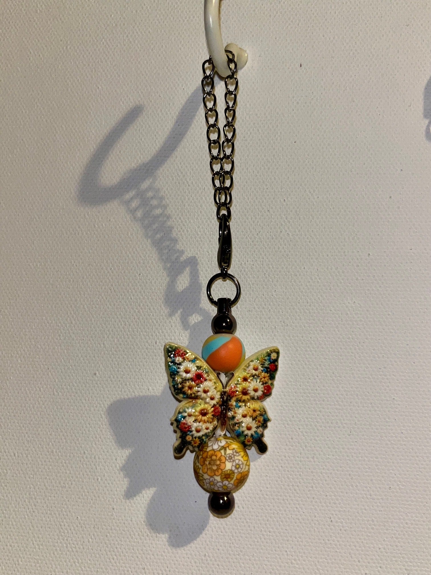 Elegant Spring Yellow Multicolored Floral Butterfly Cup Charm