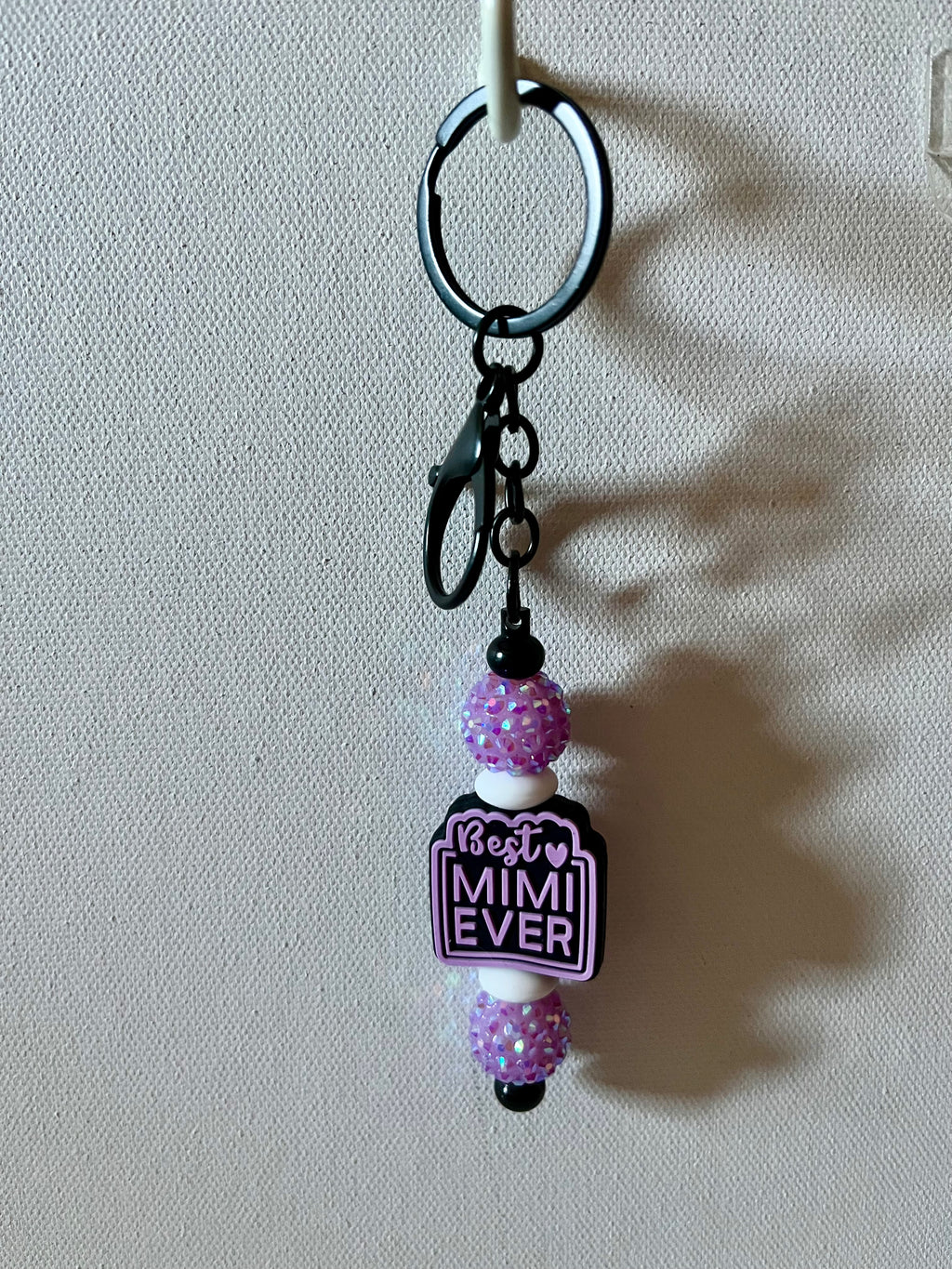 ‘Best Mimi Ever’ Feat. Iridescent Purple Pavé Beaded Keychain