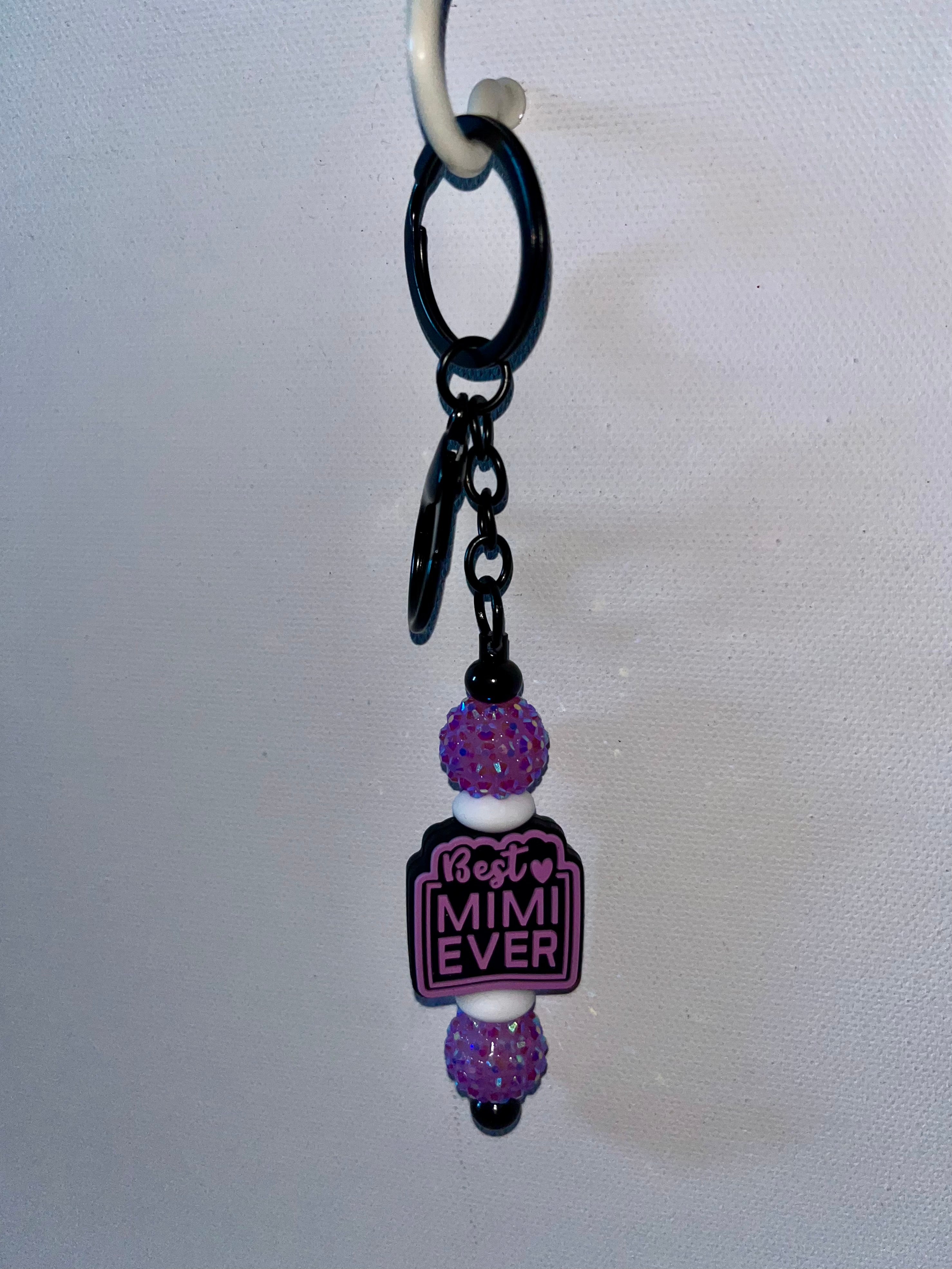 ‘Best Mimi Ever’ Feat. Iridescent Purple Pavé Beaded Keychain