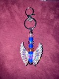 Crystal Wing Angel Keychain w/ Royal Blue Accent