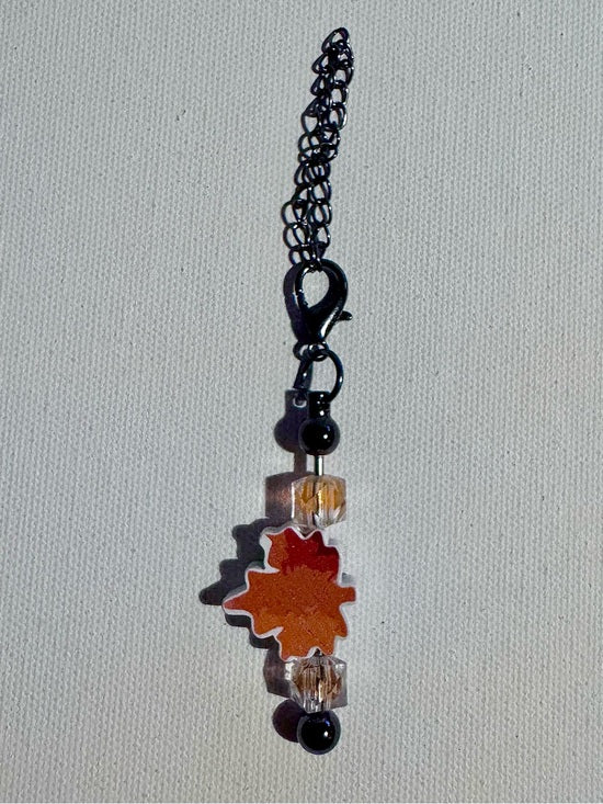Autumn Leaf Orange Pendant Cup Charm