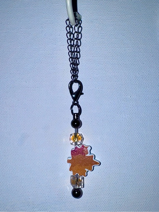 Autumn Leaf Orange Pendant Cup Charm