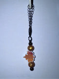 Autumn Maple Leaf Dangle Cup Charm in Orange and Gold