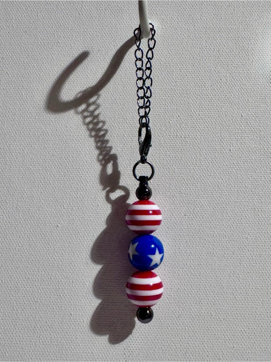 Patriotic Red, White & Blue Bead Cup Charm