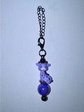 Cute Silver-Tone Lavender Giraffe Cup Charm w/Iridescent Dark Purple Bead