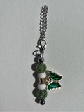 Emerald Green Crystal Butterfly Cup Charm w/White Silicone & Green Galaxy Beads